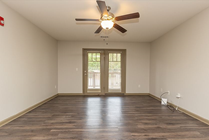 Flat Living Room with Patio Doors