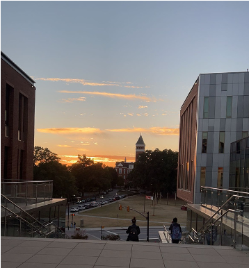 View of Old Main from Douthit
